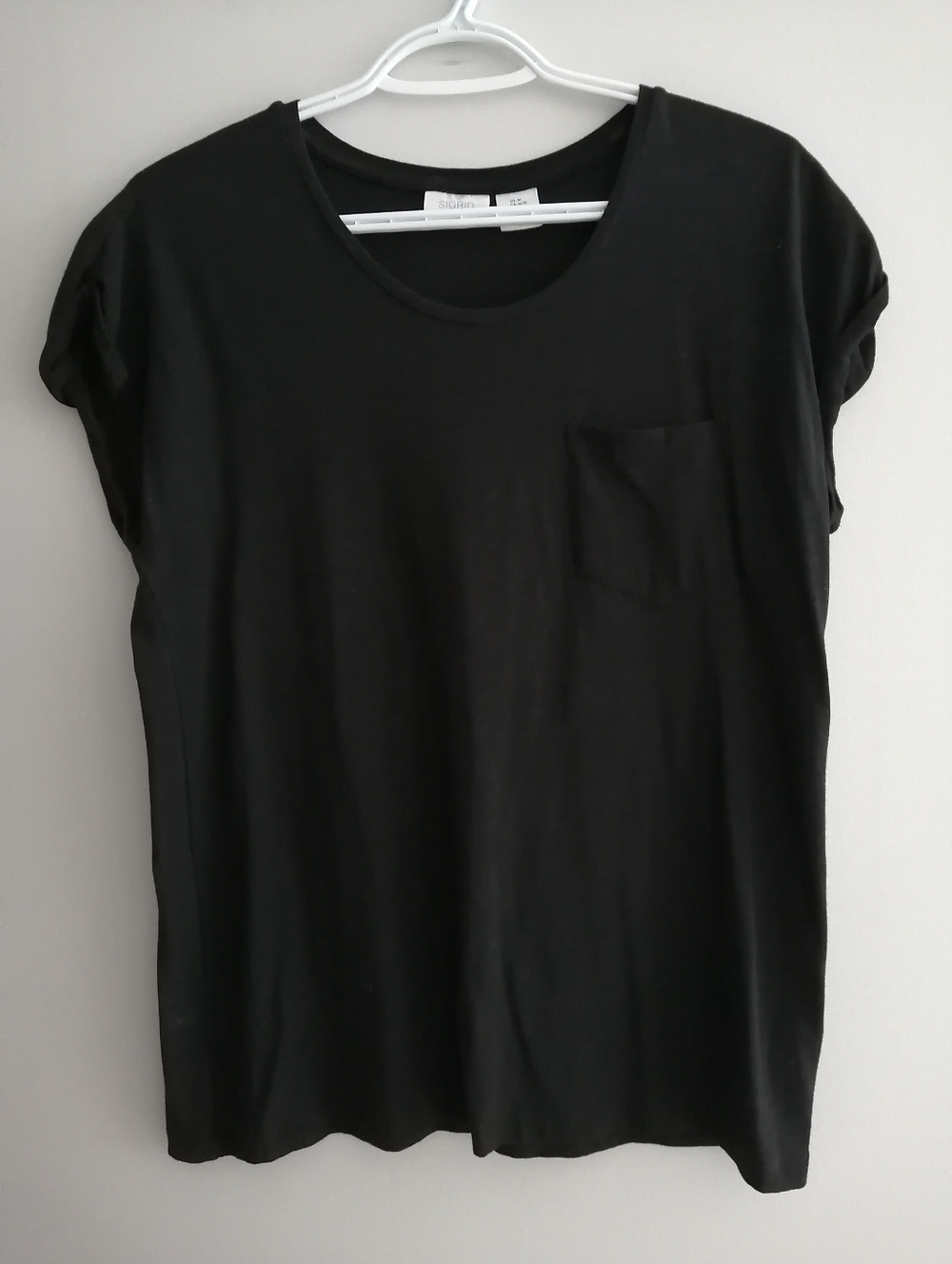 Sigrid Olsen Black T-shirt 1 Chest Pocket Cotton Modal Blend Medium